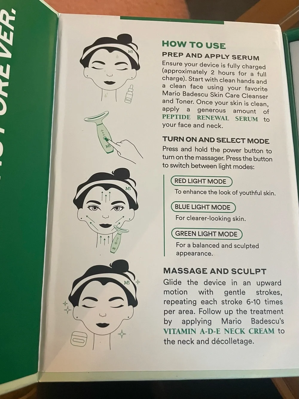Mario Badescu Triple Light Thermal Face and Neck Massager NIB